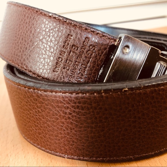 SwissGear Reversible Black/Brown Leather Belt Rotating Auto-grip Buckle 85/34 M - Picture 4 of 5